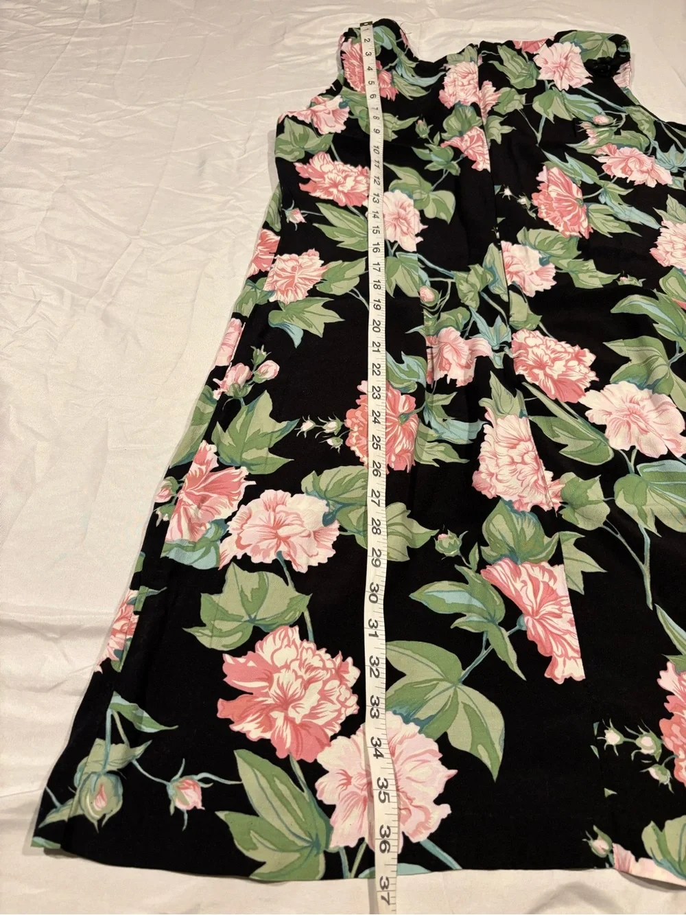 Kaua’iana Hawaiian Floral Rayon Dress XL Black Tropical Vacation M5528